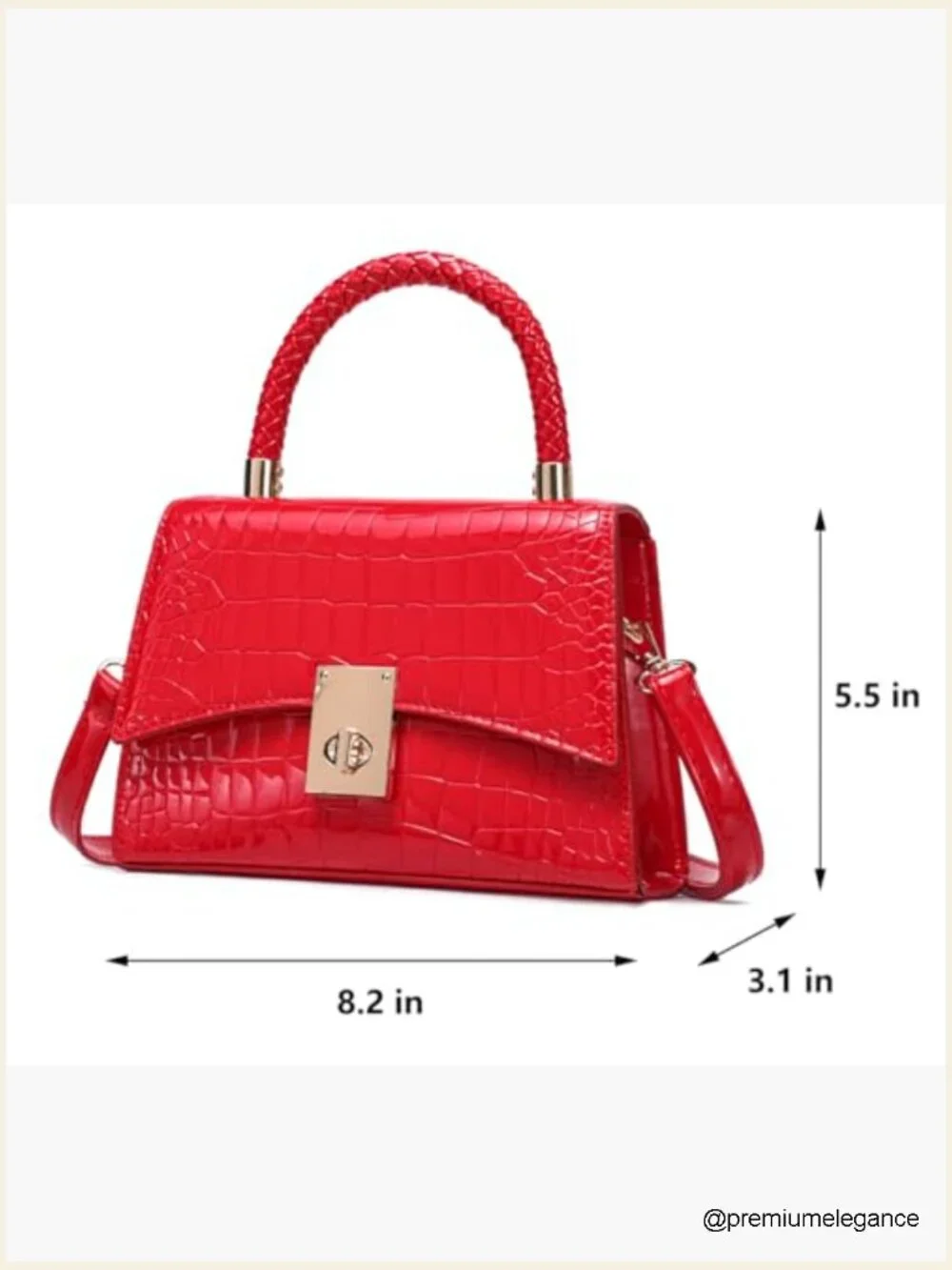 Vegan Leather Satchel Crossbody Bag Mini Purse Shoulder Handbag Lock